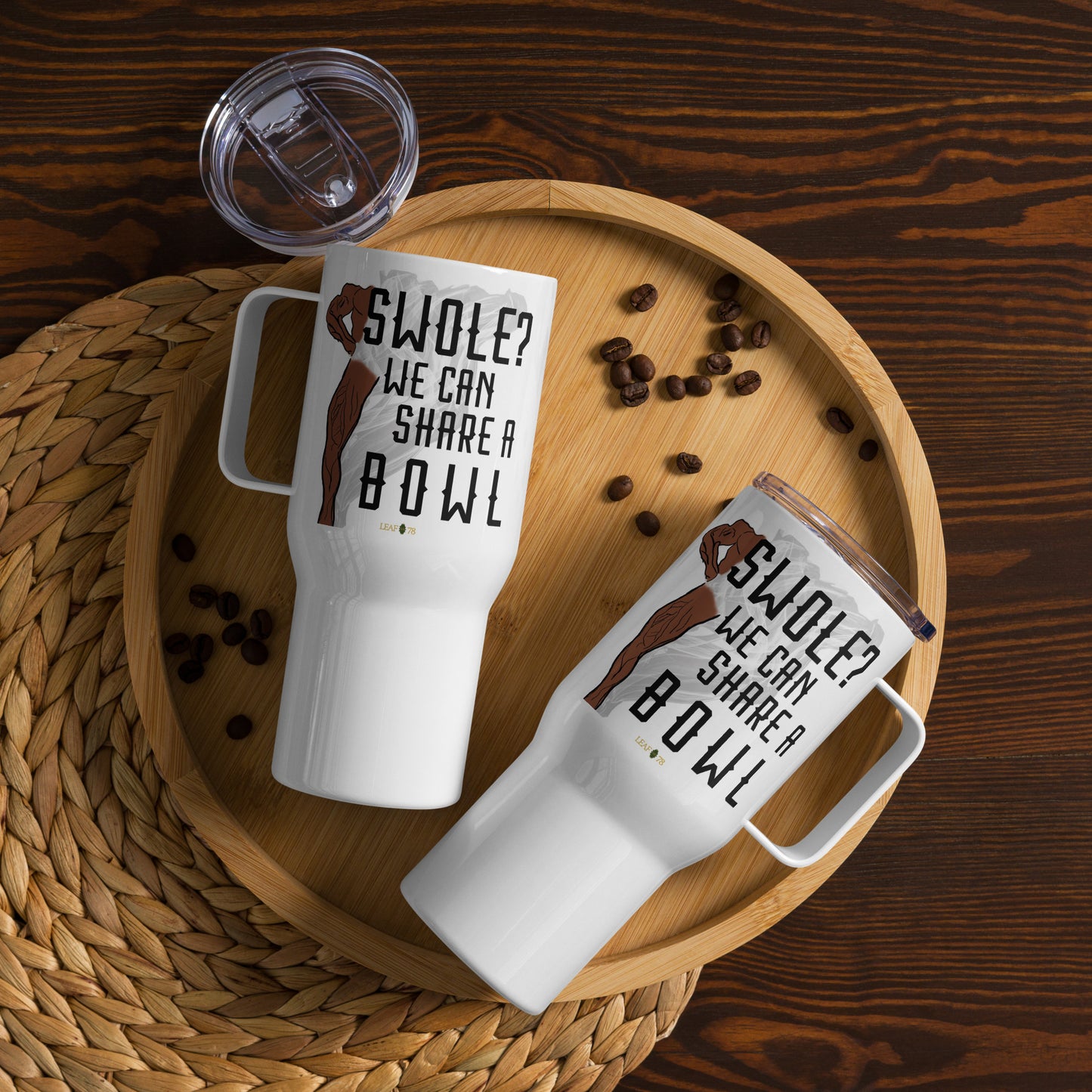 Swole Bowl Travel mug with a handle