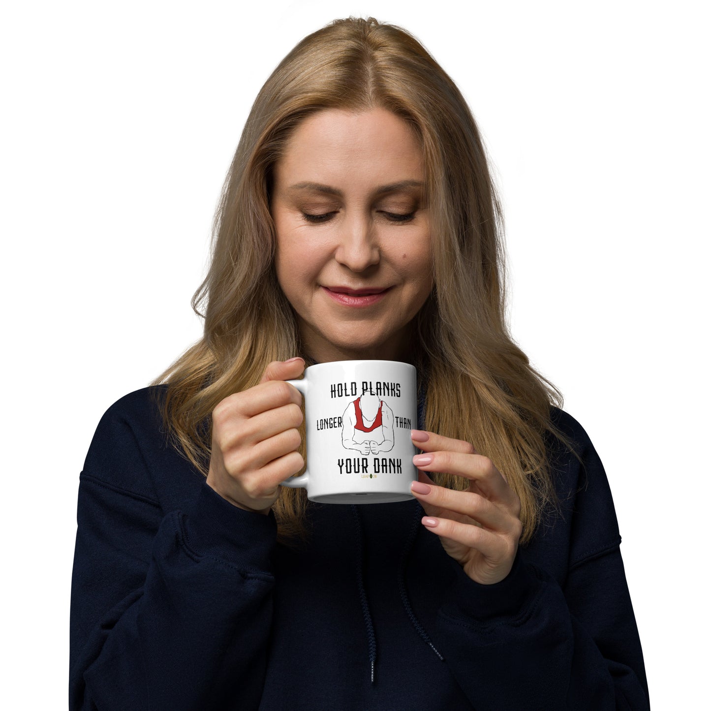 Hold Your Planks White glossy mug