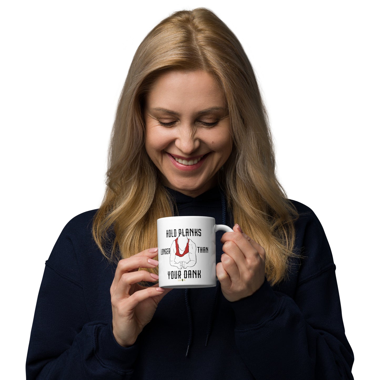 Hold Your Planks White glossy mug