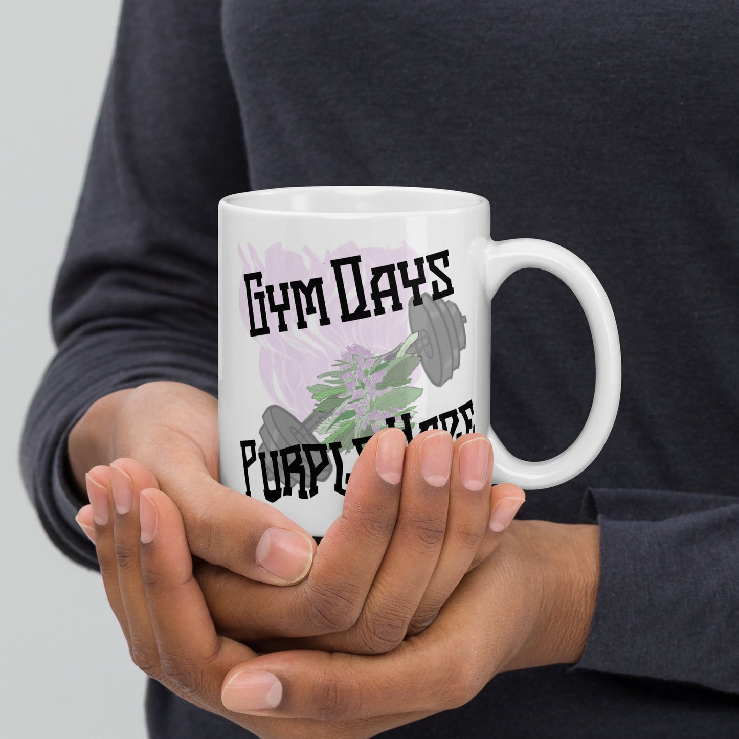 Gym Days Purple Haze White glossy mug