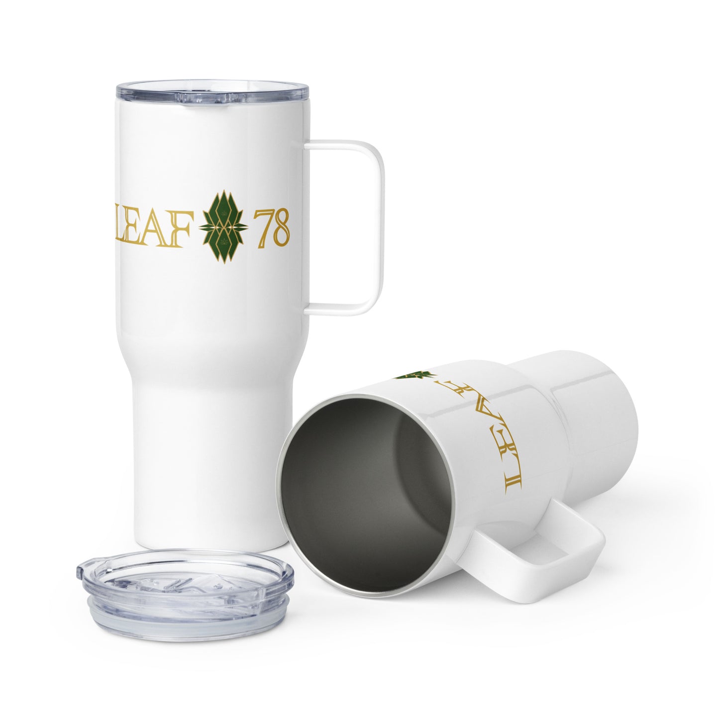 Leaf 78 Logo Travel mug with a handle
